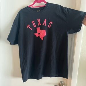 Women’s Texas T-Shirt with Pink Glitter Graphic XL